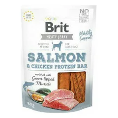 Brit Jerky Salmon Protein Bar Snack 80g — 3 nuotrauka
