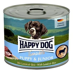 HAPPY DOG Sensible Puppy Junior 200 g ėrienos ir ryžių drėgnasis maistas šuniukams ir jauniems šunims nuotrauka