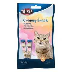 TRIXIE Creamy Snack with white fish, skanėstas katėms 5×14 g