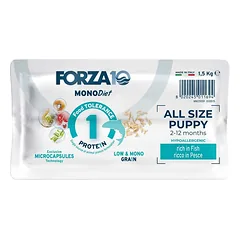 Forza10 Puppy DIET su žuvimi, hipoalerginis sausas maistas šuniukams su mažu grūdų kiekiu, 1.5 kg — 3 nuotrauka