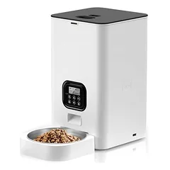 Zatte Automatischer Futterspender 6L, Timer Trockenfutter für Katzen & Hund