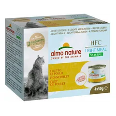 Almo Nature HFC Natural Light Meal Mega Pack vistas fileja 4x50g - konservi kaķiem