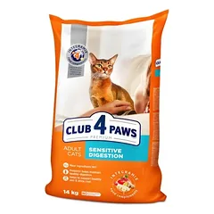 CLUB 4 PAWS Premium visavertis maistas suaugusioms katėms jautriam virškinimui „SENSITIVE DIGESTION“ 14kg.