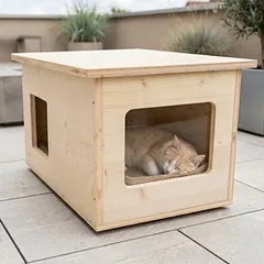 catcabin kačių namelis lauke, atsparus žiemai, Stogas Premium (sietografija), su antru įėjimu, be izoliacijos, 1 vnt. — 4 nuotrauka