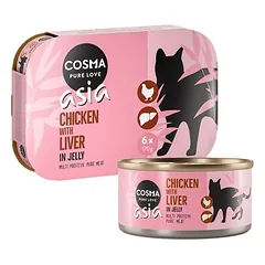 Cosma Asia drebučiuose, drėgnas maistas katėms 6 x 170 g — 4 nuotrauka