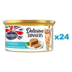 BUTCHER'S Classic Delicious Dinners su tuniku ir jūros žuvimi, 24 x 85 g