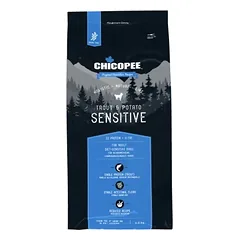 CHICOPEE HNL Holistic Nature Line sausas maistas jautriems šunims su upėtakiu ir bulvėmis, 12 kg