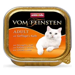 ANIMONDA Vom Feinsten Adult Cat skonis: su paukštiena ir veršiena 100g x32