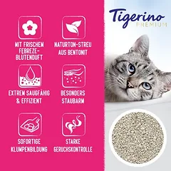 Tigerino x Febreze: Premium kraikas katėms – Febreze gaivus gėlių kvapas, Ekonominė pakuotė 2 x 12 kg — 2 nuotrauka
