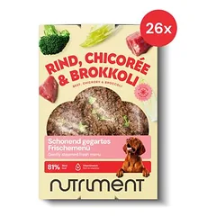Nutriment šviežias meniu su jautiena, cikorija ir brokoliais – pilnavertis maistas šunims, 26 x 400 g — 2 nuotrauka
