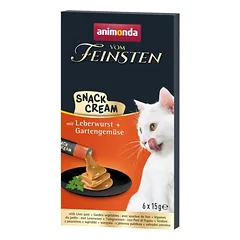 ANIMONDA Vom Feinsten Snack Cream su kepiniu iš kepenų ir daržovėmis 6x15g kreminė užkandis katėms