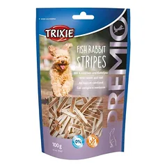 Trixie Premio Fish Rabbit Stripes papildomas maistas šunims su triušiena ir menkės mėsa, 100 g