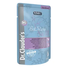 Dr.Clauder‘s Best Selection drėgnas maistas sterilizuotoms katėms su vištiena, antiena ir jūros dumbliais 85g