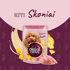 DELICKCIOUS konservuotas pašaras su ėriena ir uogomis suaugusiems šunims, 80 g — 4 nuotrauka
