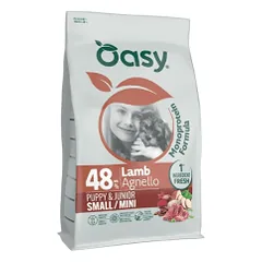 Oasy Monoprotein Puppy Small and Mini sausas pašaras su ėriena mažų veislių šuniukams - Pet24