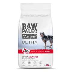 RAW PALEO ULTRA Beef Medium&Large Adult sausas maistas šunims su jautiena, 10kg