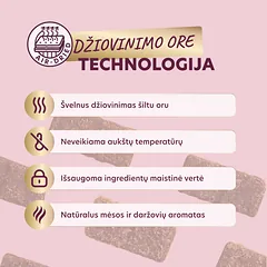 DELICKCIOUS ore džiovinti skanėstai su jautiena ir moliūgais suaugusiems šunims, 80 g — 5 nuotrauka