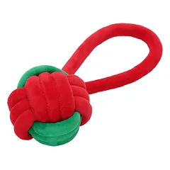 Nobleza žaislas šuniu, virvė su kamuoliuku, xmas, 24cm — 3 nuotrauka