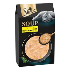 SHEBA Soup su vištiena 4x40 g papildoma drėgna maistas katėms