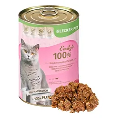 Lyra Pet Lecker.Pet® Emily's 100 % jautienos raumenų mėsa, drėgnas maistas katėms