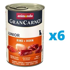 ANIMONDA GranCarno Junior rinkinys su jautiena ir vištiena 6 x 800 g