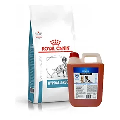 ROYAL CANIN Hypoallergenic DR21 14kg + LAB V Lašišų aliejus šunims ir katėms 5000ml