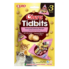 Churu Tidbits skanėstai katėms su tunu ir lašiša, 36g 3 vnt
