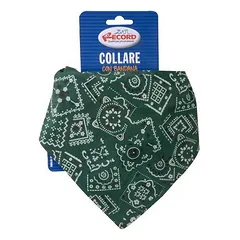 Record nailono antkaklis su bandana, reguliuojamas, žalias, 1.9 x 35-50 cm