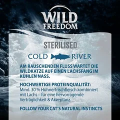 Wild Freedom Adult "Cold River" Sterilised su lašiša – begrūdis sausas maistas katėms, 5 - 9,9 kg — 4 nuotrauka
