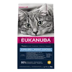 Eukanuba Weight Control sausas maistas sterilizuotoms katėms su vištiena, 2 kg