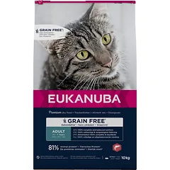EUKANUBA Grain Free Adult Lašiša 10 kg suaugusioms katėms