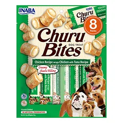 Churu Bites skanėstas šunims su vištiena ir tunu, suktinukai, 8 vnt.