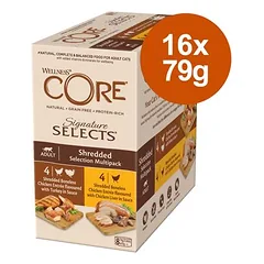 Wellness Core Cat Signature Selects drėgnas maistas katėms, ekonominė pakuotė 16 x 79 g