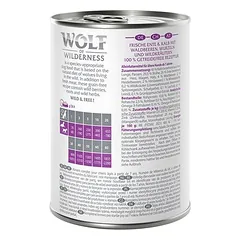 Wolf of Wilderness Senior drėgnas maistas šunims 6 / 24 x 400 g – Duo-Protein receptūra, Sparpaket 24 x 400 g: Green Fields - Lamm — 3 nuotrauka
