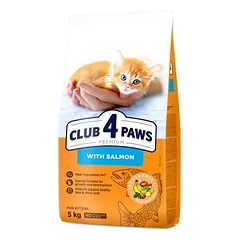 CLUB 4 PAWS Premium visavertis sausas maistas kačiukams su lašiša 5kg.