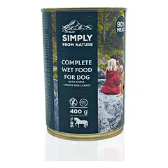 SIMPLY FROM NATURE Šlapias maistas šunims Arkliena su sėmenimis 6 x 400 g