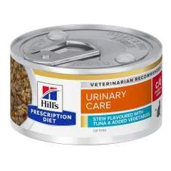 Hills Prescription Diet Feline c/d Urinary Stress drėgnas maistas katėms, turinčioms šlapimo sistemos susirgimų su tunu ir daržovėmis, 82 g
