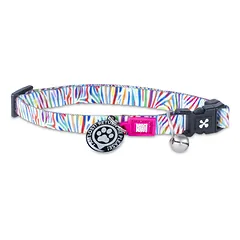 Max&Molly GOTCHA! Smart ID Katės Antkaklis Magic Zebra - spalvingas antkaklis katėms su išmaniuoju pakabuku, vaivorykštės zebro raštas