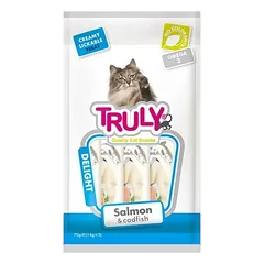 Truly Creamy Treat skanėstai katėms su lašiša ir menke, 9×70 g