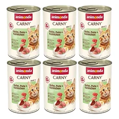 ANIMONDA Cat Carny Adult skonis: jautiena kalakutiena ir triušiena 6x400g 