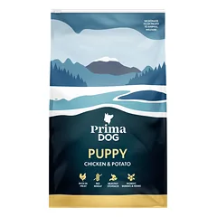 PrimaDog Puppy Chicken & Potato be glitimo sausas maistas šuniukams ir laktacijos laikotarpio kalėms, 3 kg