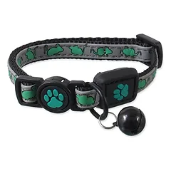 Active Cat Collar Reflective XXS atspindintis antskakalis katėms ir kačiukams su saugiu užsegimu ir varpeliu, laimo spalvos, 1×16-22 cm