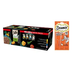 SHEBA Nature's Collection Flavour Selection 40x85 g + DREAMIES 30g NEMOKAMAI