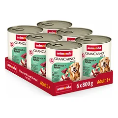 GRANCARNO konservai adult su jautiena, elniena ir obuoliais 800g*6vnt
