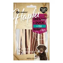 Flamingo Hapki Duck Fish Sushi Strips - minkšti skanėstai šunims, antiena ir polakas