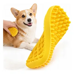 Šunų šepetys Medium Silicone Yellow