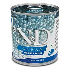 Farmina N&D Dog Ocean Adult su silke ir krevetėmis, drėgnas maistas šunims 285 g — 2 nuotrauka