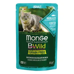 Monge BWild kons. pašaras su menke, krevetėmis ir daržovėmis padaže 85g
