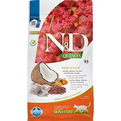 FARMINA N&D Cat Quinoa Adult Skin & Coat herring, Coconut 1,5 kg