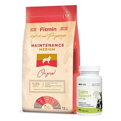 FITMIN Medium Maintenance 12kg + LAB-V Calm Support - streso ir elgesio sutrikimų simptomų palaikymas 45